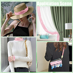 10 ярд полиэстеровой плиссированной цветочной кружевной отделки&nbsp;OCOR-GF0003-88C