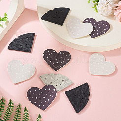 24 шт. 4 стиля закладок для книг в форме веера/сердца из искусственной кожи&nbsp;AJEW-TA0002-55