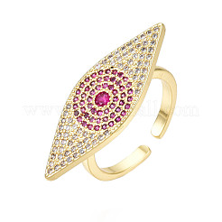 Открытое кольцо-манжета с кубическим цирконием и конским глазом&nbsp;RJEW-N037-014C