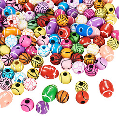 120шт 6 стиля акриловые бусины&nbsp;OACR-TA0003-78