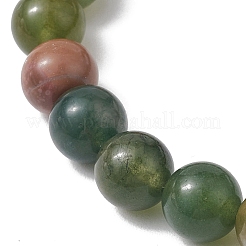 Женские эластичные браслеты диаметром 8.5 мм из натурального индийского агата с бусинами&nbsp;BJEW-JB10324