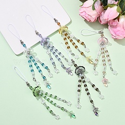 6 шт. 6 стиля прозрачного акрила со стеклянными ремешками для мобильного телефона&nbsp;HJEW-YW00198