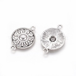 Плоские круглые соединители из сплава в тибетском стиле&nbsp;TIBEP-R345-11AS-RS