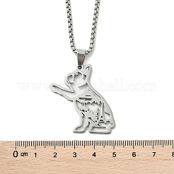 201 ожерелье с кулоном в виде контура собаки из нержавеющей стали&nbsp;NJEW-P327-06P
