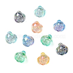 30 шт. 5-х цветные прозрачные акриловые бусины с гальваническим покрытием&nbsp;PACR-CJ0001-41