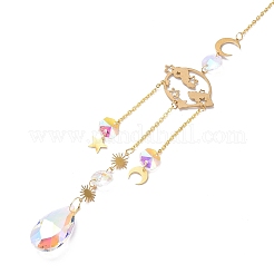 Кулон в виде ловца солнца из граненого стекла&nbsp;LS-AJEW-A037-11G