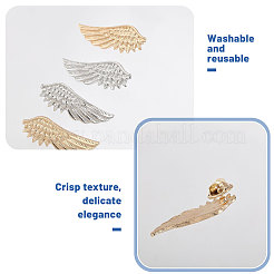 6 пара 2 стилей брошь в виде крыла из сплава для одежды рюкзака&nbsp;JEWB-CA0001-76