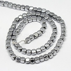 Гальванизировать немагнитных синтетический гематит бисер пряди&nbsp;G-J172-4x4mm-02