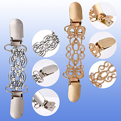 4 шт. 4 стиля прямоугольные зажимы для кардигана из цинкового сплава и железа со стразами&nbsp;AJEW-GF0010-43