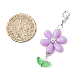 Подвеска из акрила и стеклянных бусин в виде подсолнуха&nbsp;HJEW-JM03238-S