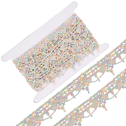 Цветочная вышивка пришитые полиэстеровые ленты нашивки&nbsp;AJEW-GF0011-21A