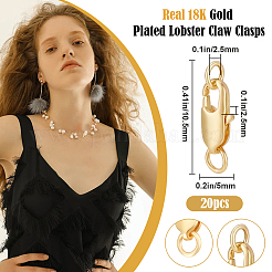 20 шт. латунные застежки-лобстеры&nbsp;KK-BBC0015-01B-G