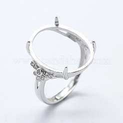 Компоненты перстня из стерлингового серебра 925 пробы с родиевым покрытием&nbsp;STER-G027-06P