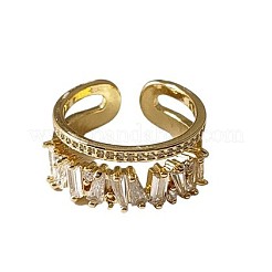 Регулируемые латунные манжеты с микропаве из прозрачного кубического циркония для женщин&nbsp;FS-WG2E2D8-01