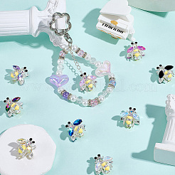 9 шт. 9-х цветные бусины из сплава со стразами&nbsp;DIY-SC0032-48