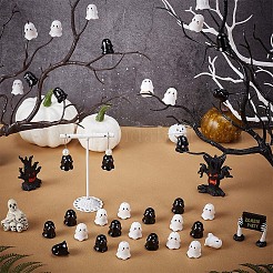 40шт 2 цвета непрозрачные акриловые бусины&nbsp;MACR-WR0001-08