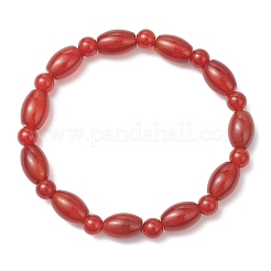 2 шт. 2 варианта браслетов из натурального сердолика с эластичной нитью для пары&nbsp;BJEW-JB13416-03