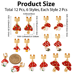 12 шт. подвеска в виде гриба из эмалевого сплава&nbsp;FIND-CP0003-52