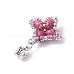 Европейские подвески-шармы в форме звезды из окрашенной синтетической императорской яшмы и стеклянных бусин&nbsp;PALLOY-MZ00693