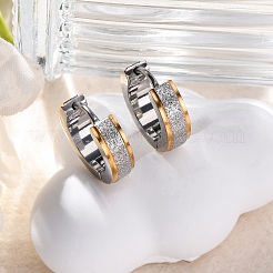 Серьги-кольца из нержавеющей стали Sand Flash 304 для женщин&nbsp;EJEW-M001-23GP