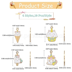 40шт 4 стиля подвески из сплава с эмалью&nbsp;ENAM-CJ0003-18
