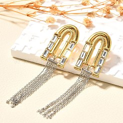 Двухцветные серьги-гвоздики из нержавеющей стали 304&nbsp;EJEW-F355-01GP