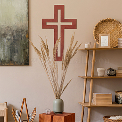 Украшение стены деревянным крестом&nbsp;AJEW-WH0348-328