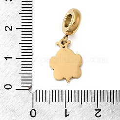 Европейские подвески-шармы из нержавеющей стали 304 с желтой эмалью&nbsp;STAS-D153-12G