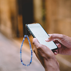 2 шт. 2 стиля натуральный синий авантюрин и цветочный амазонит бисерный ремешок для мобильного телефона на запястье&nbsp;AJEW-AN0007-48