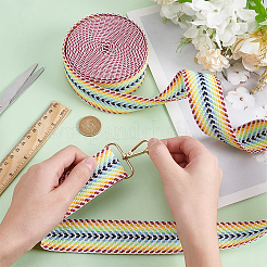 Жаккардовые ленты из поликоттона со стрелками и принтом SRIB-WH0011-113D