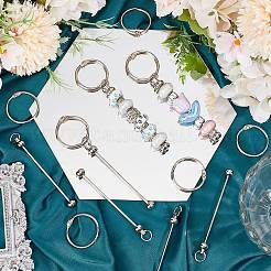 8шт. железные брелки для ключей с бусинами&nbsp;DIY-SC0028-27A