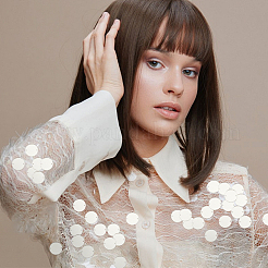 100 шт. плоское круглое акриловое зеркало с пришивными стразами&nbsp;FIND-GO0003-22A