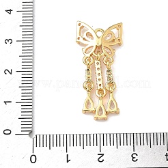 Подвески-кисточки из латуни с микропаве из прозрачных кубических цирконий&nbsp;KK-H526-06G