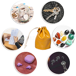 Кожаные сумки-ведра для хранения монет с завязками&nbsp;AJEW-WH20064-95A