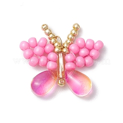 Подвески-бабочки из стеклянного бисера ручной работы&nbsp;PALLOY-MZ00685