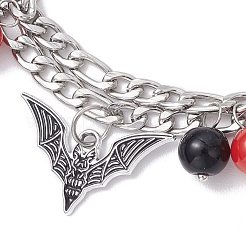 Тема хэллоуина 304 нержавеющая сталь figaro цепи многорядные браслеты&nbsp;BJEW-JB12094-03