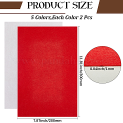 10 шт. 5-х цветная прямоугольная самоклеящаяся фетровая ткань&nbsp;DIY-CY0002-28