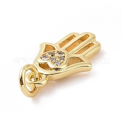 Подвески на ладони из латуни с микропаве из кубического циркония&nbsp;KK-C012-08G
