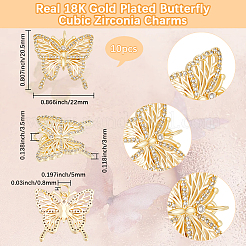 10шт латунные подвески с микропаве и кубическим цирконием&nbsp;KK-BBC0016-79