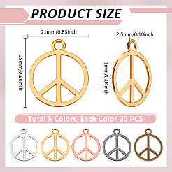 100шт 5 цвета подвески из цинкового сплава&nbsp;FIND-GA0008-23