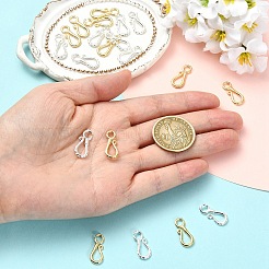 20 шт. 2-х цветные латунные застежки-крючки&nbsp;KK-YW0004-17