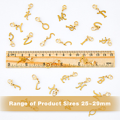 26 шт. подвесные украшения в виде букв из нержавеющей стали 304&nbsp;HJEW-FH0006-51