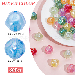 60 шт. Прозрачные акриловые бусины&nbsp;OACR-SC0001-45