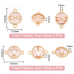 26 шт. 13 стиля стеклянных соединительных подвесок&nbsp;GLAA-PH0002-86