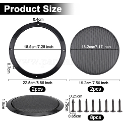 Круглый утюг с крышками решеток динамиков из пластиковой сетки&nbsp;DIY-WH0430-395