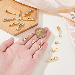 12 шт. латунные застежки-крючки и S-образные крючки со стразами&nbsp;KK-PH0013-69