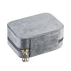 Итальянские бархатные двухслойные коробки для хранения ювелирных изделий на молнии с зеркалом внутри&nbsp;CON-G023-09C