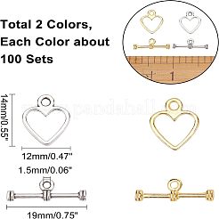 Сплавочные застежка тоггл тибетского стиля&nbsp;TIBE-FH0001-02-RS
