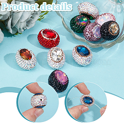 8шт 8 цвета бусины из полимерной глины со стразами&nbsp;CLAY-OC0001-05
