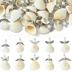 50шт 10 стиля подвески из ракушек и сплавов&nbsp;PALLOY-CJ00044